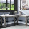Talmar - Marble Top & Rustic Writing Desk With Lift Top - Oak - Image 6