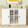 Full Size Murphy Bed With Shelves, Cabinets And USB Ports - White - Image 19