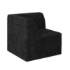 Modern Minimalist Corduroy Corner Sofa Sleeper Foam Upholstery Space Efficient Design - Black - Image 5