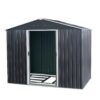 Outdoor Metal Storage Shed With Floor Base - Black - Image 9