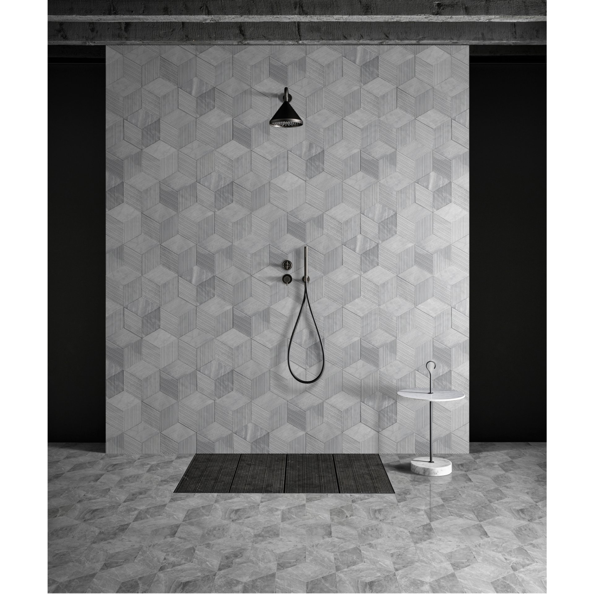 Hexagon Carrara Polished Marble Tile For Wall And Floor Stone (Set of 12) - Natural / Gray - Image 2