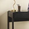 Transitional Reeded Writing Desk With Drawer - Black - Image 5