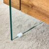 Modern 2 Tier Coffee Table Clear Tempered Glass And Wood Grain Multifunctional Storage Design - Natural Wood / Transparent - Image 8