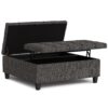 Harrison - Large Square Coffee Table Storage Ottoman - Ebony - Image 2