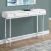Accent Console Table For Entryway, Storage Drawer, Glossy Contemporary & Modern - White - Image 5
