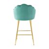 Shell Shape Velvet Bar Chair With Gold Plated Metal Legs (Set of 2) - Green - Image 7