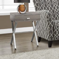 Accent Side Table, Storage Drawer, Contemporary & Modern - Taupe