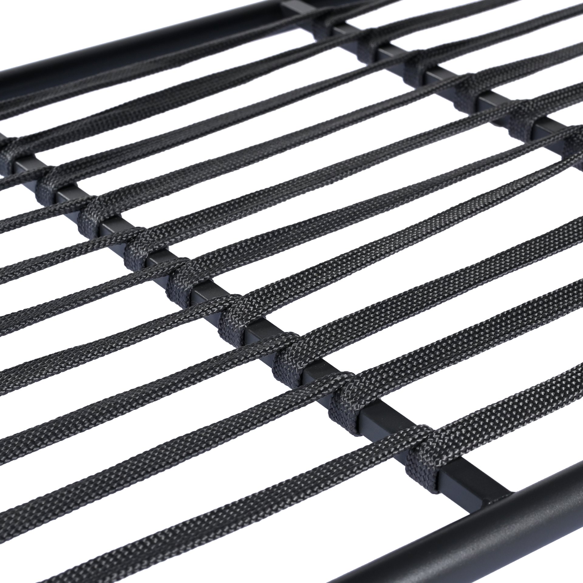 4 Piece Outdoor Patio Furniture Set, Metal Chairs With Woven Rope U Shaped Backrest, Outdoor Conversation Set With Thick Cushions And Coffee Table For Garden, Poolside, Balcony - Black / Gray - Image 26