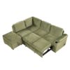 Sleeper Sofa Bed, 2 In 1 Pull Out Sofa Bed L Shape Couch With Storage Ottoman For Living Room, Bedroom Couch And Small Apartment - Green - Image 15