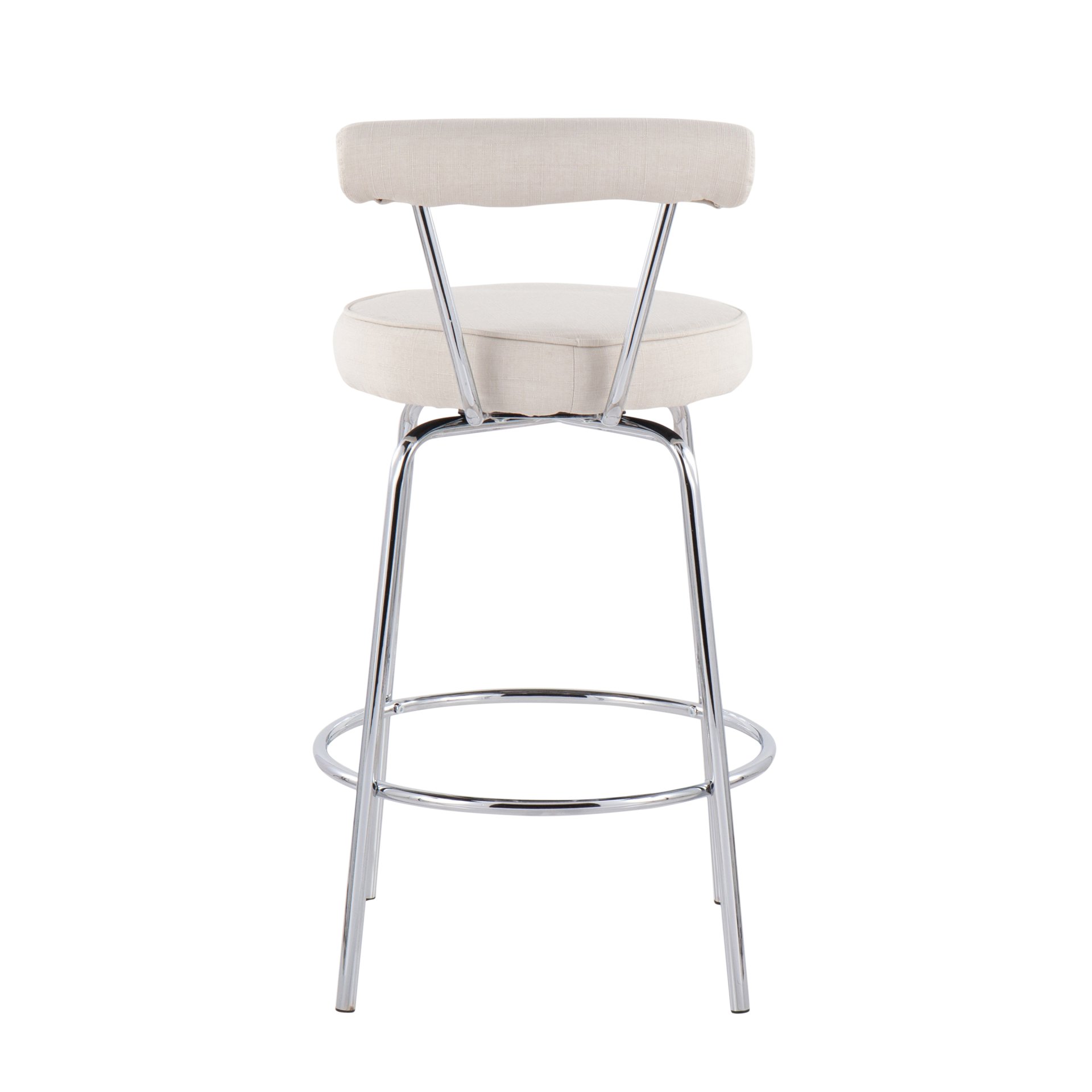 Rhonda - Contemporary Counter Stool (Set of 2) - Chrome / Cream - Image 5