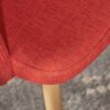 Mid Century Modern Fabric Upholstered Dining Chairs Armchairs - Muted Orange - Image 4