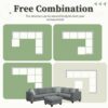 Sectional Sofa Couches Living Room Sets, 7 Seats Modular Sectional Sofa With Ottoman, L Shape Fabric Sofa Corner Couch Set With 3 Pillows - Gray - Image 18
