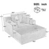Modern Corduroy Chaise Lounge Sofa Bed With Removable Pillows, Upholstered Sleeper Sofa - Black - Image 3