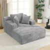 Modern Full Compressed Chaise Lounge Sofa Bed With Removable Pillows, Upholstered - Gray - Image 8