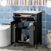 Bathroom Vanity Combo With Ceramic Sink, Luxurious Space-Saving Vanity, 2 Soft Close Doors - Black - Image 22