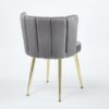 Modern Dining Chair (Set of 2) With Golden Iron Legs, Velvet Backrest, Comfortable For Dining And Living Room - Gray - Image 7