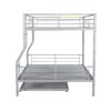 Full Long Over Queen Metal Bunk Bed With Trundle - Silver - Image 11