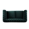Chesterfield Velvet Loveseat Sofa 2 Person Rolled Arm Upholstered Couch - Forest Green - Image 11