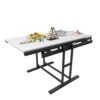 Solid Mahogany Wood Multifunction Convertible Dining Table, Free Switch Space Saving Table Shelf For Home And Studio - White - Image 3