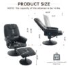Massage Recliner Chair With Ottoman 360° Swivel Reclining Chair With Wrapped Base 5 Point Vibration Massage Seat Heating And 140° Adjustable Backrest - Black - Image 3