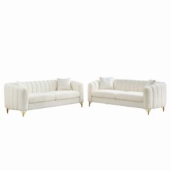 Oversized Sofa, 3 And 3 Seater, Tufted Couch For Living Room - Beige