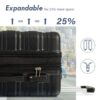 Luggage With Tsa Lock Spinner Wheels Hardside Expandable Luggage Travel Suitcase Check In Luggage ABS 24" - Black - Image 3