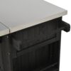 Outdoor Kitchen Island Fir Wood Kitchen Island With Stainless Steel Top, Ample Storage Space, Towel And Spice Racks And A Bottle Opener For Outdoor - Black - Image 24