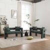 Modern Loveseat Sofa, Comfy Upholstered 2 Seater - Emerald - Image 5