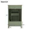 Modern Small Bathroom Vanity Cabinet With Ceramic Basin, Ample Storage, 1 Soft Close Door - Green - Image 9