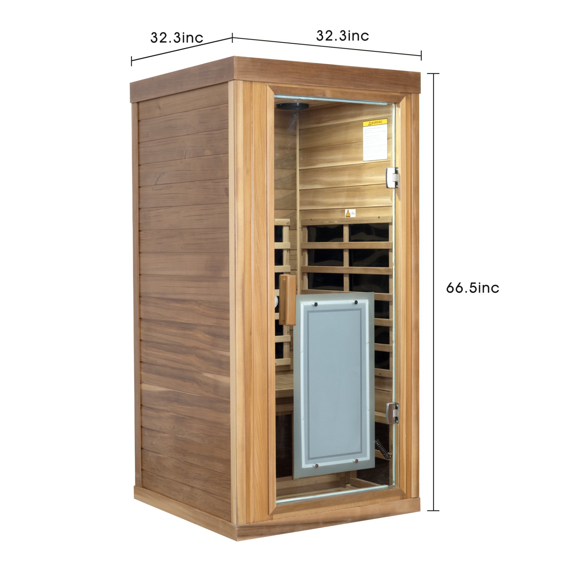 1 Person Far Infrared Standard Indoor Sauna Room - Red Cedar - Image 9