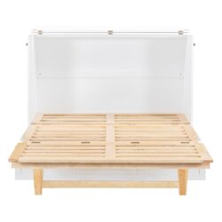 Full Size Murphy Bed With Large Drawers And Stylish Design - White