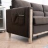 Comfortable Solid Wood Three-Seater Sofa, Soft Cushions, Durable And Long-Lasting, Sofa Couch For Living Room - Brown - Image 7