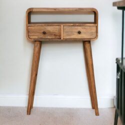 Mini Curved Console Table - Oak