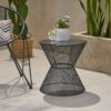 Nevada - Outdoor Side Table With Breezy Mesh Look - Matte Black - Image 6