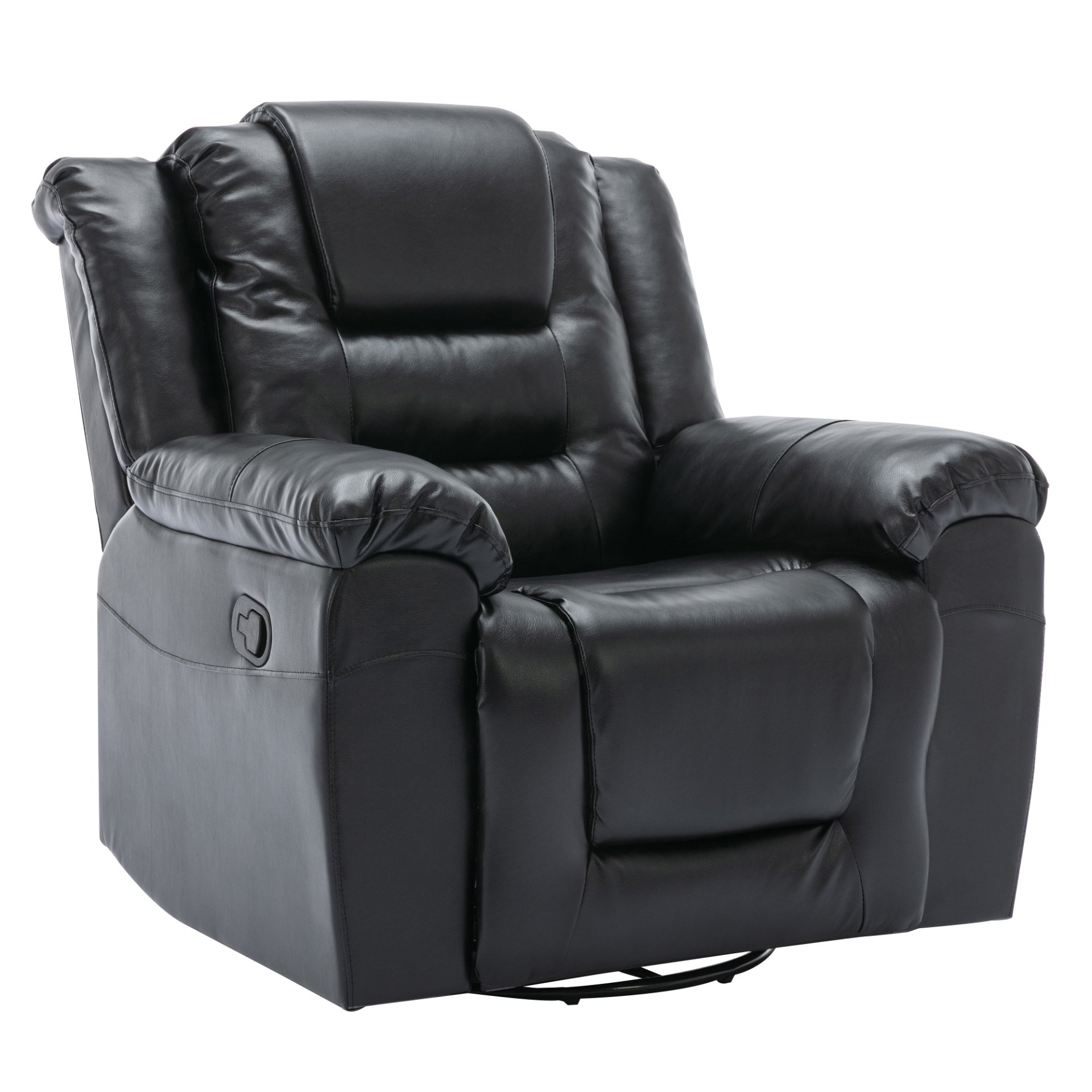 360° swivel And Rocking Home Theater Recliner Manual Recliner Chair With Wide Armrest For Living Room - Black - Image 9