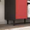 Modern Sideboard Buffet Cabinet With Doors And Unique Panel Styling - Black / Red - Image 16