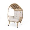 Outdoor Wicker Standing Basket Chair With Cushion - Brown - Image 6