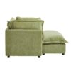 Modern Armchair Sofa Cozy Upholstered Sofa Chair With Movable Ottoman, Wide Seat - Green - Image 15