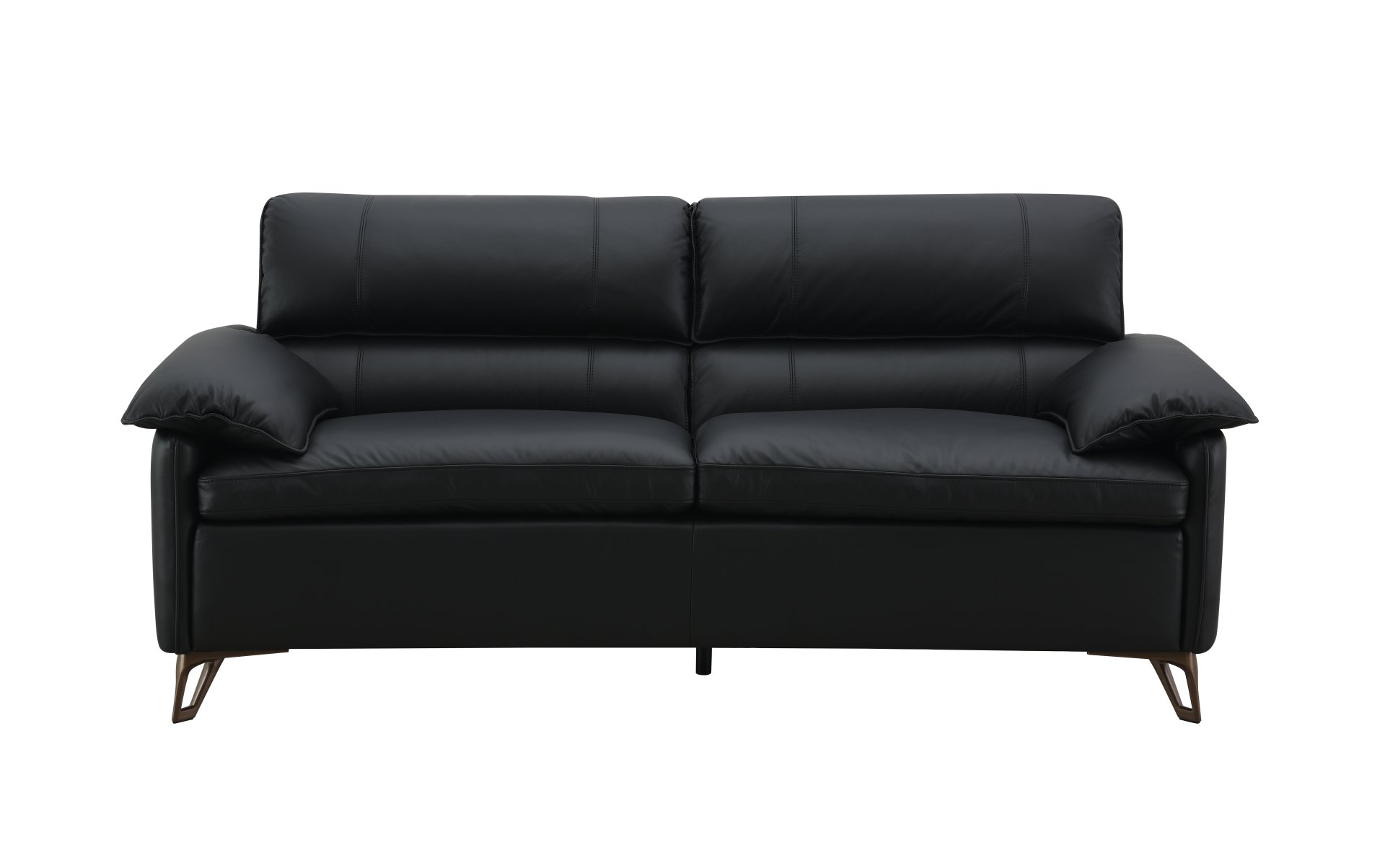 Eilene - Top Grain Leather Loveseat - Black - Image 3