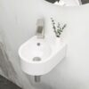 Modern Rectangle Wall Mount Bathroom Sink With Single Faucet Hole - White - Image 2