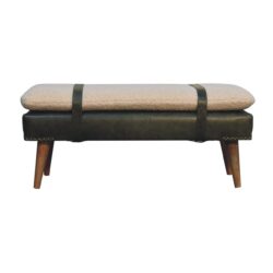 Buffalo - Hide Leather Bench - Olive Green