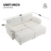 Free Combination Modular Convertible Sectional Sofa Bed Set, 4 Seat Upholstered Sleeper Corner Couch, Deep Seat Loveseat With Ottoman - White - Image 22