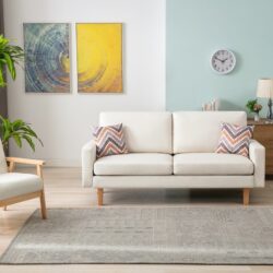 Bahamas - Linen Sofa And Chair With 2 Throw Pillows (Set of 2) - Beige