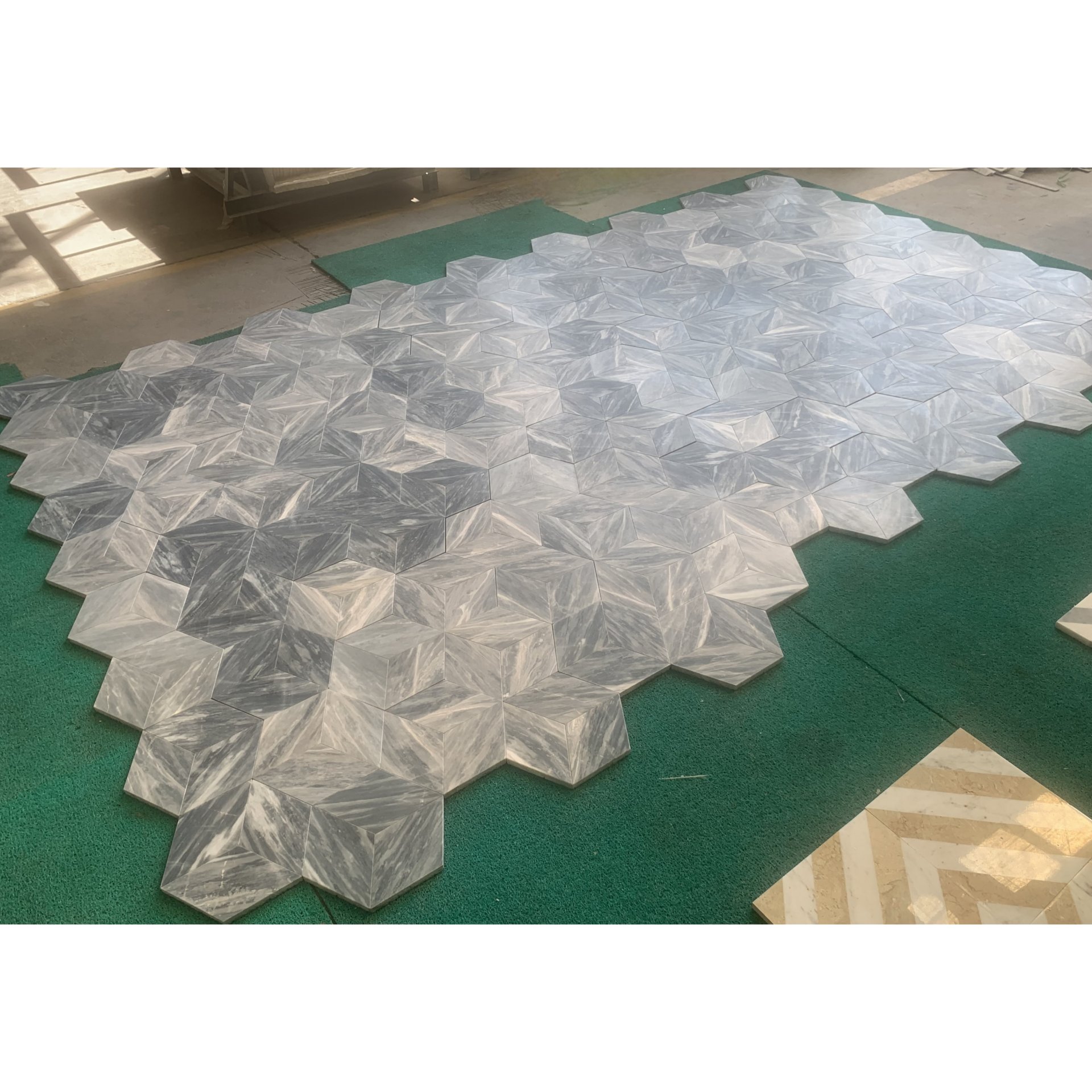 Hexagon Carrara Marble Tile For Wall And Floor Honed Stone (Set of 12) - Natural / Gray - Image 8