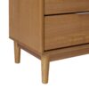 Mid-Century Modern 2 Drawer Nightstand Caramel - Caramel - Image 3