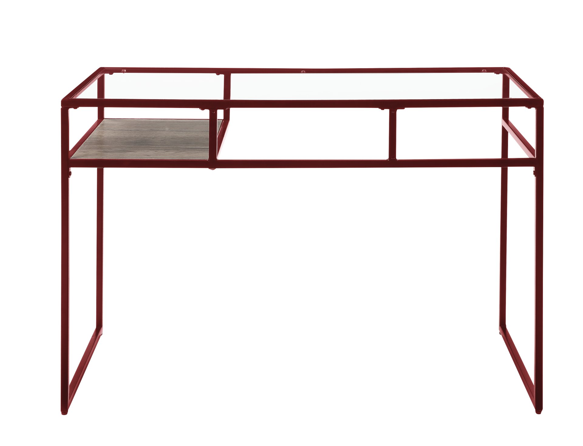 Yasin - Glass Top Writing Desk - Red - Image 4
