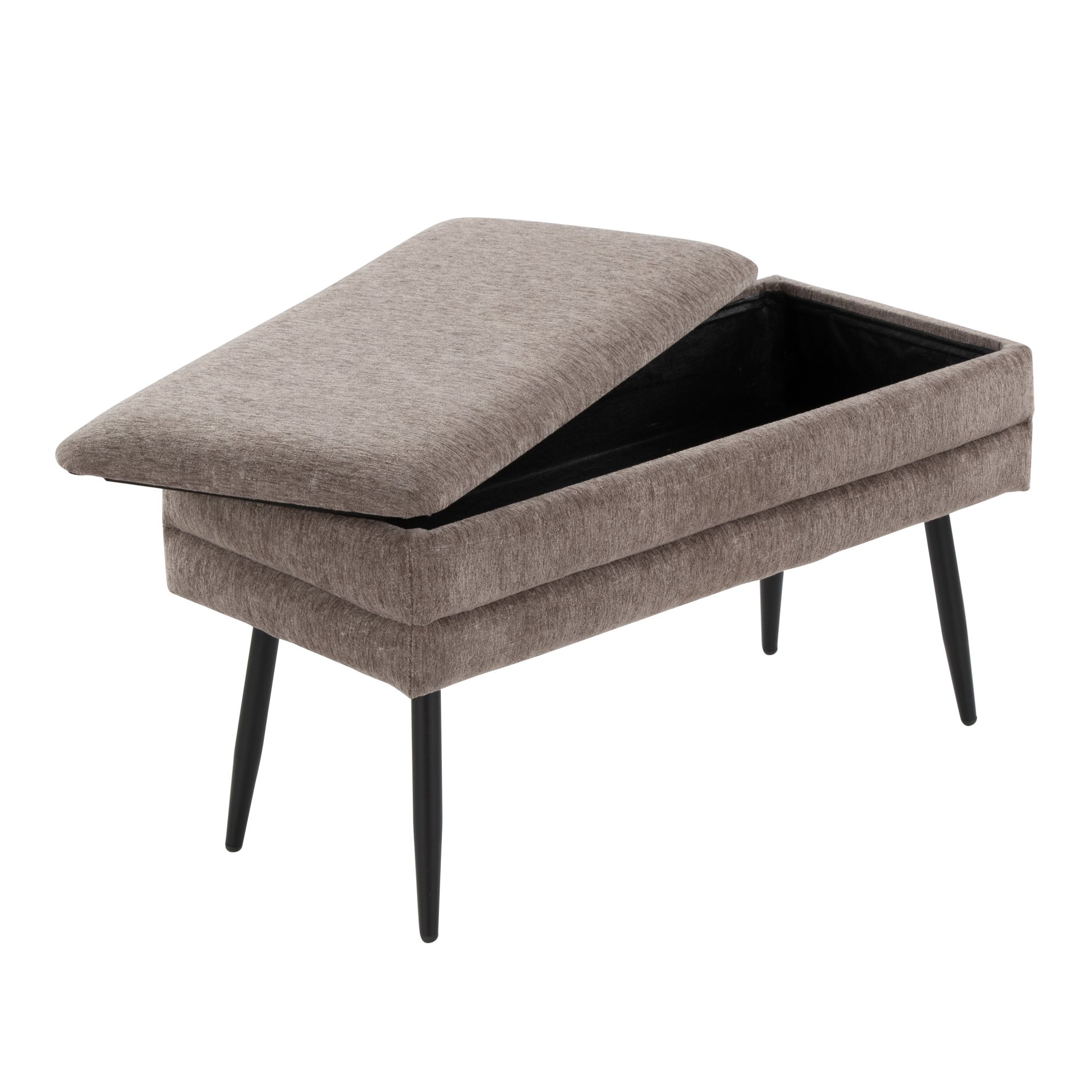 Neapolitan - Contemporary Storage Bench - Black / Brown - Image 2