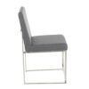 Fuji - Contemporary High Back Dining Chair (Set of 2) - Gray - Image 3