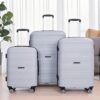 Hardshell Suitcase Spinner Wheels Pp Luggage Sets Lightweight Durable Suitcase With Tsa Lock, 3 Piece Set (20/24/28) - Silver - Image 2