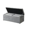 Piece Rectangular Storage Ottoman Short Velvet With 2 Set Ottomans - Light Gray - Image 7